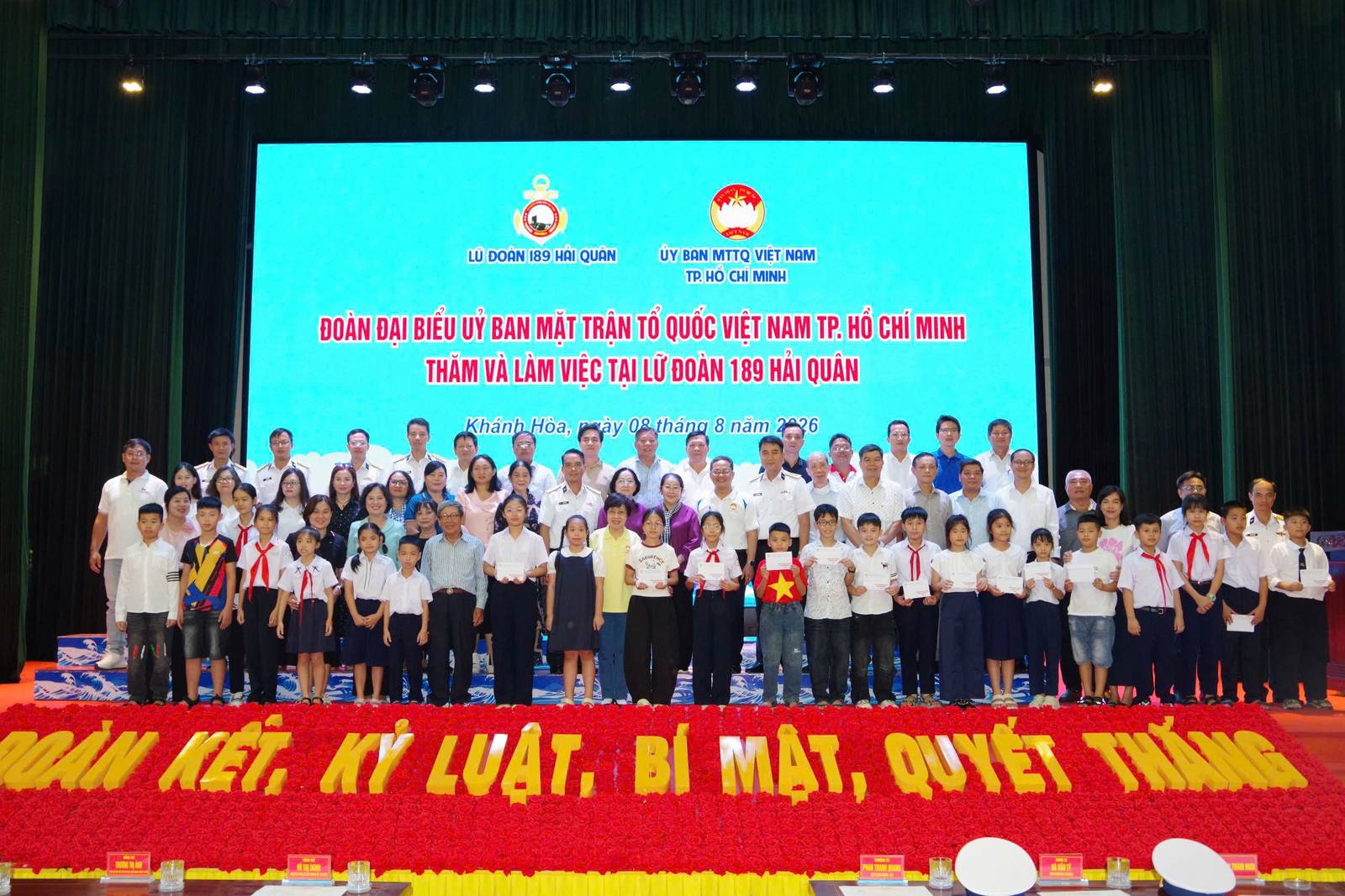 Chương trình gặp mặt, giao lưu giữa đoàn đại biểu Ủy ban MTTQ Việt Nam TP. Hồ Chí Minh và Lữ đoàn 189 Hải quân, ngày 8-8-2026.